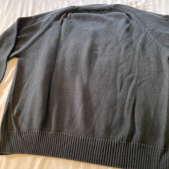 Black Cotton V-Neck Sweater, Men's Large, by Roundtree & Yorke - Picture 5 of 8